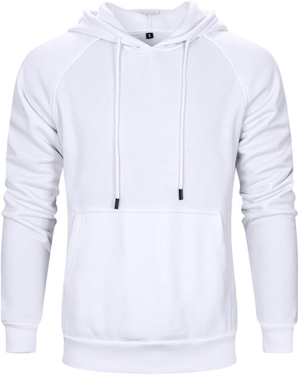 Men's Pullover Hooded Sweatshirt - Classic Long Sleeve Hoodie with Kangaroo Pocket for Everyday Casual Wear - Small