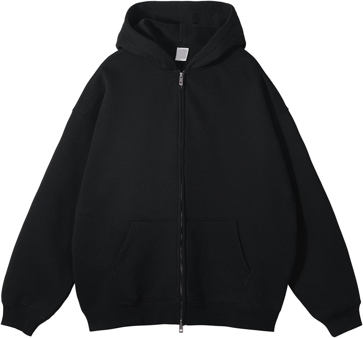 Unisex Oversized Full Zip Hoodie - Heavyweight Washed Cotton Hooded Jacket in Solid Colours for Winter Wear - Small