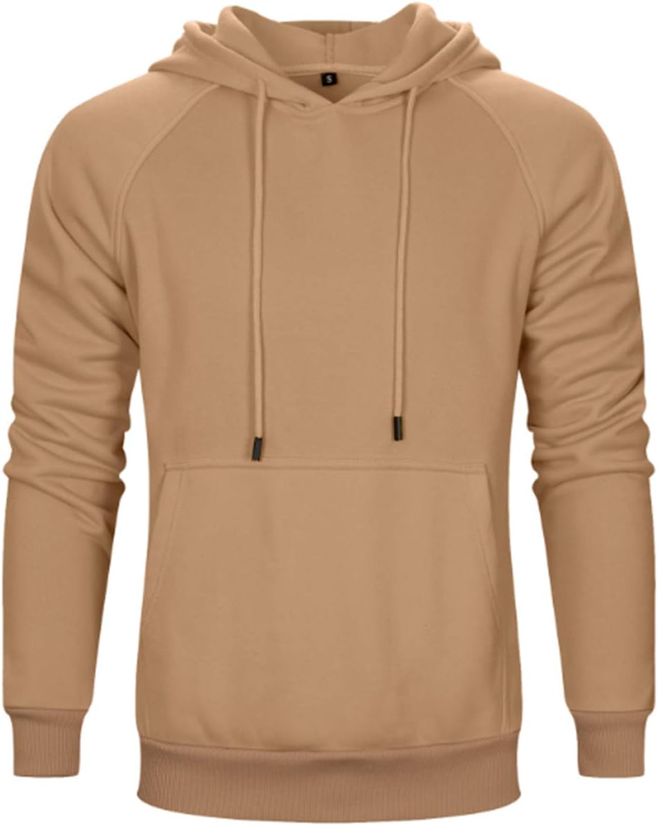 Men's Pullover Hooded Sweatshirt - Classic Long Sleeve Hoodie with Kangaroo Pocket for Everyday Casual Wear - Medium