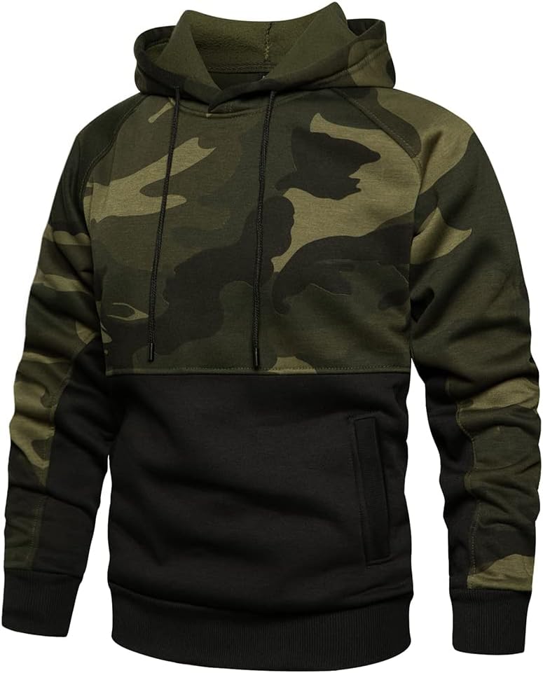 Men's Pullover Hooded Sweatshirt - Classic Long Sleeve Hoodie with Kangaroo Pocket for Everyday Casual Wear - Small