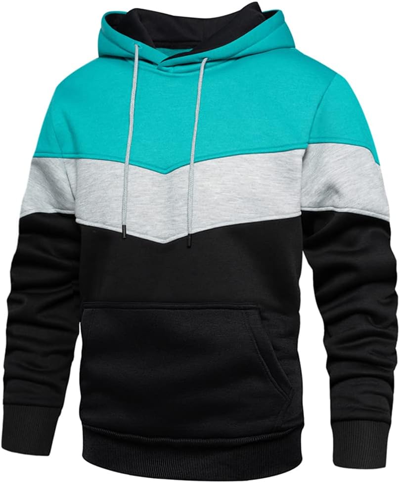 Men's Pullover Hooded Sweatshirt - Classic Long Sleeve Hoodie with Kangaroo Pocket for Everyday Casual Wear - Small