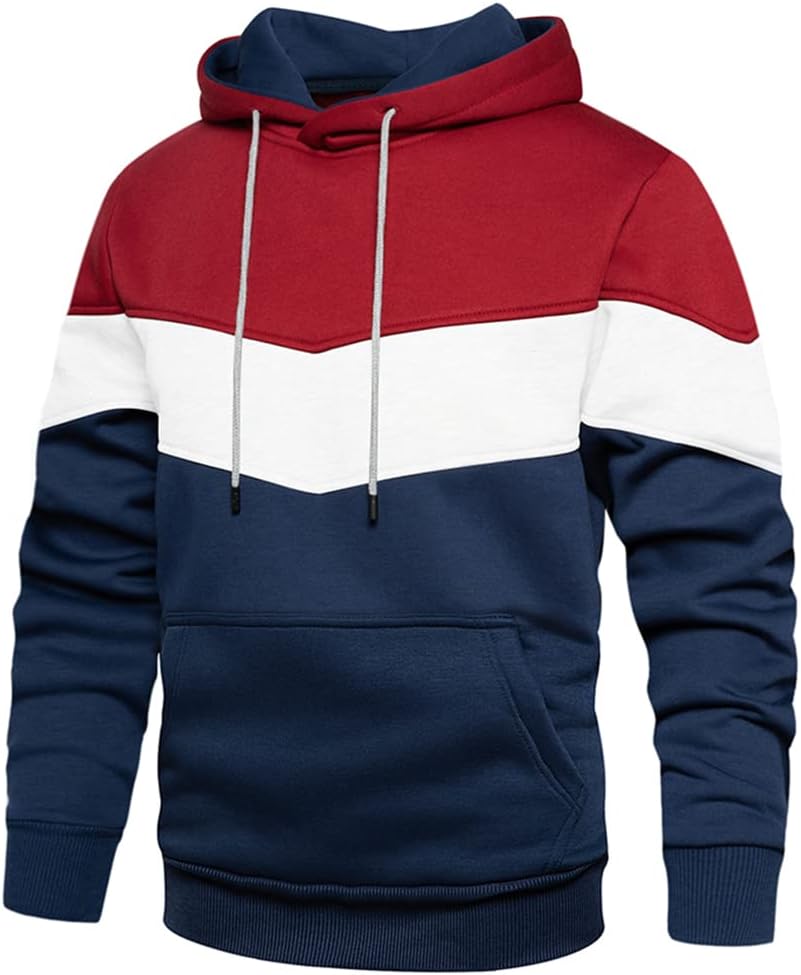 Men's Pullover Hooded Sweatshirt - Classic Long Sleeve Hoodie with Kangaroo Pocket for Everyday Casual Wear - Small