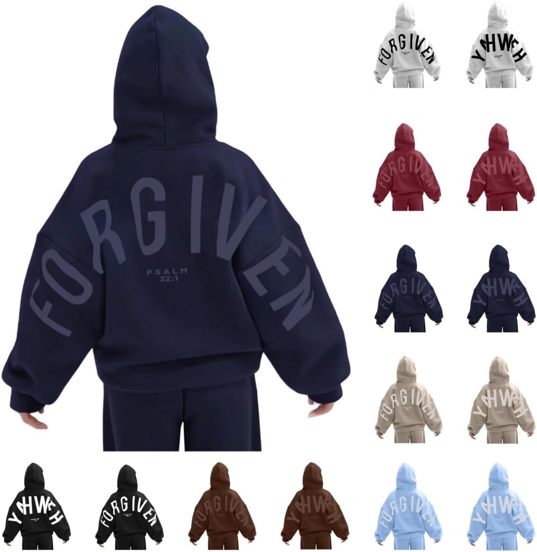 Unisex Letter Print Oversized Hoodie - Long Sleeve Pullover Hooded Sweatshirt with Front Pocket for Everyday - Small