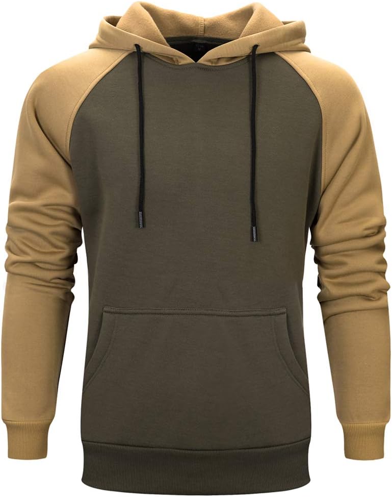 Men's Pullover Hooded Sweatshirt - Classic Long Sleeve Hoodie with Kangaroo Pocket for Everyday Casual Wear - Small