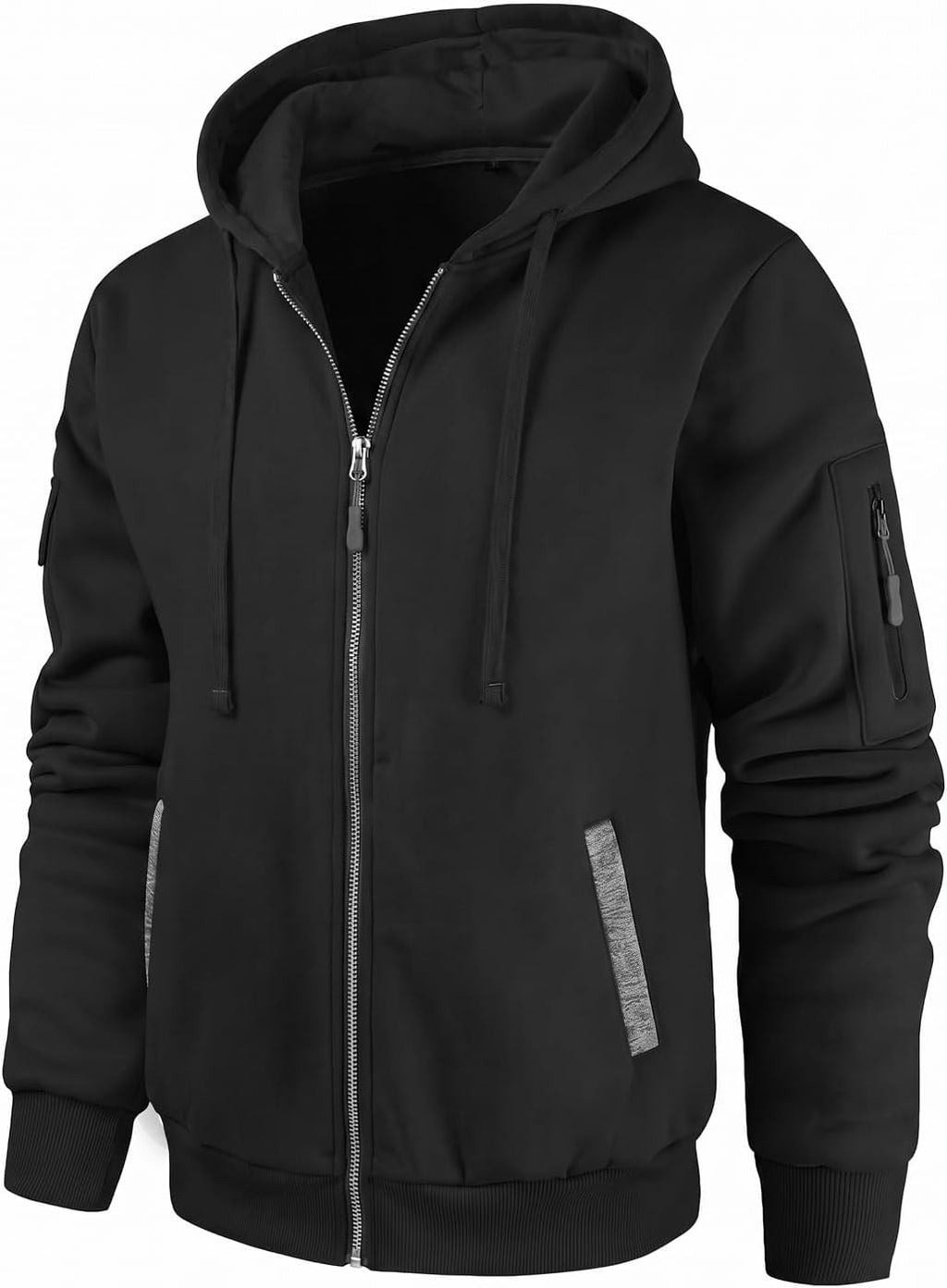 Men's Quarter Zip Pullover Hoodie - Long Sleeve Casual Hooded Sweatshirt with Kangaroo Pocket for Daily Wear - Medium