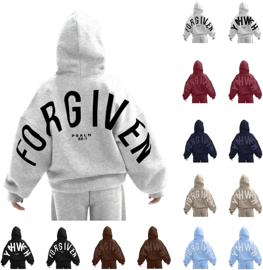 Unisex Letter Print Oversized Hoodie - Long Sleeve Pullover Hooded Sweatshirt with Front Pocket for Everyday - Small