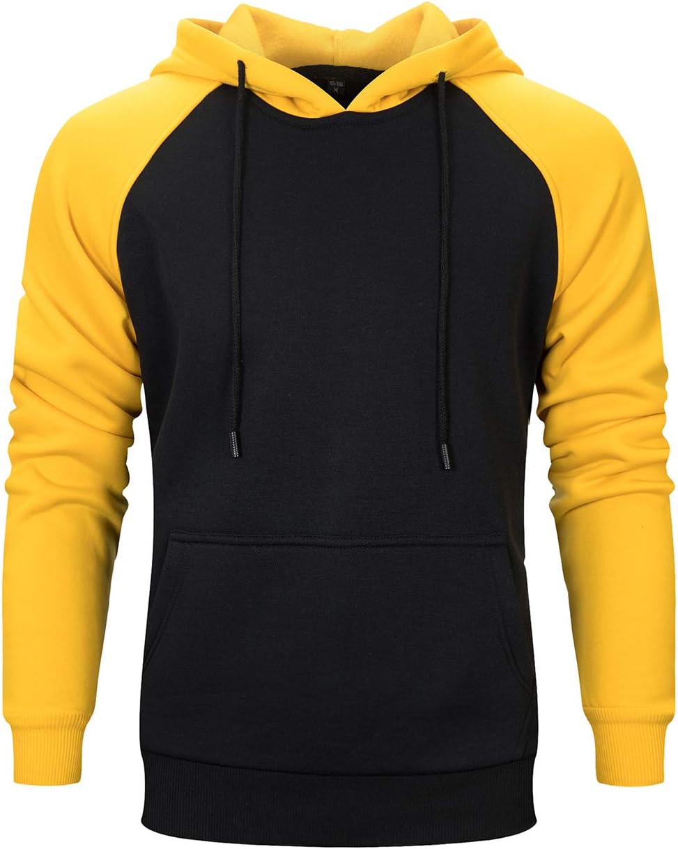 Men's Pullover Hooded Sweatshirt - Classic Long Sleeve Hoodie with Kangaroo Pocket for Everyday Casual Wear - Medium