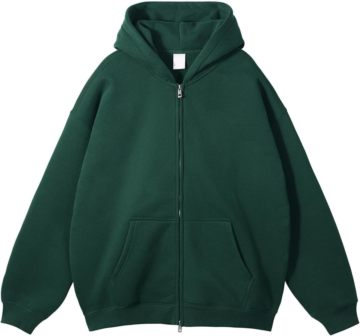 Unisex Oversized Full Zip Hoodie - Heavyweight Washed Cotton Hooded Jacket in Solid Colours for Winter Wear - Small