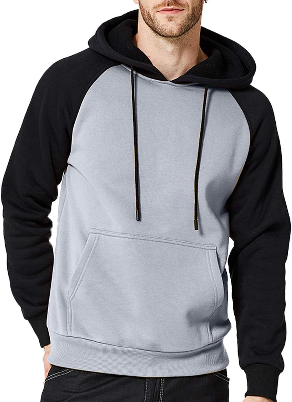 Men's Pullover Hooded Sweatshirt - Classic Long Sleeve Hoodie with Kangaroo Pocket for Everyday Casual Wear - Medium