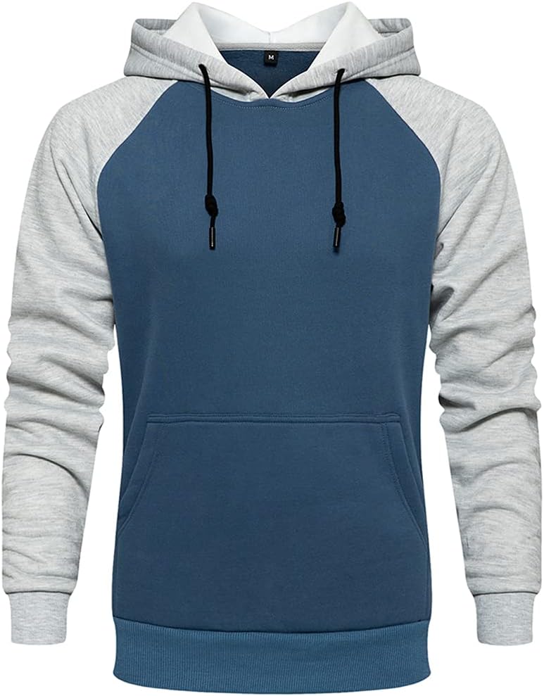 Men's Pullover Hooded Sweatshirt - Classic Long Sleeve Hoodie with Kangaroo Pocket for Everyday Casual Wear - Large