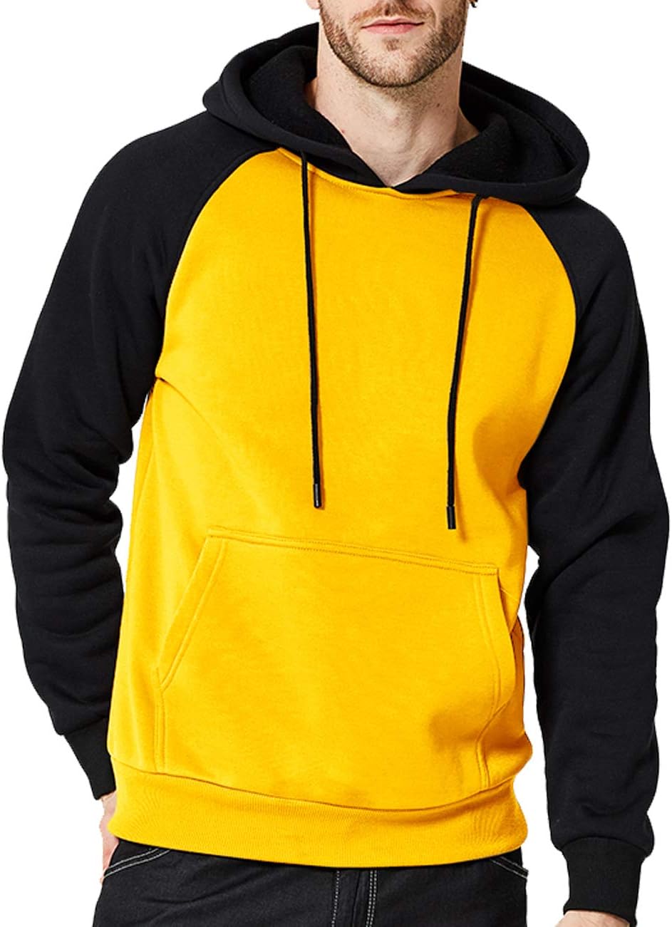 Men's Pullover Hooded Sweatshirt - Classic Long Sleeve Hoodie with Kangaroo Pocket for Everyday Casual Wear - Medium