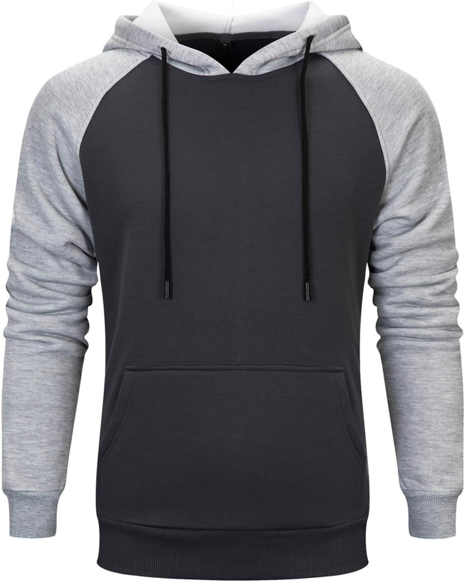 Men's Pullover Hooded Sweatshirt - Classic Long Sleeve Hoodie with Kangaroo Pocket for Everyday Casual Wear - Small