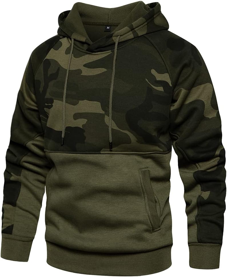 Men's Pullover Hooded Sweatshirt - Classic Long Sleeve Hoodie with Kangaroo Pocket for Everyday Casual Wear - Medium