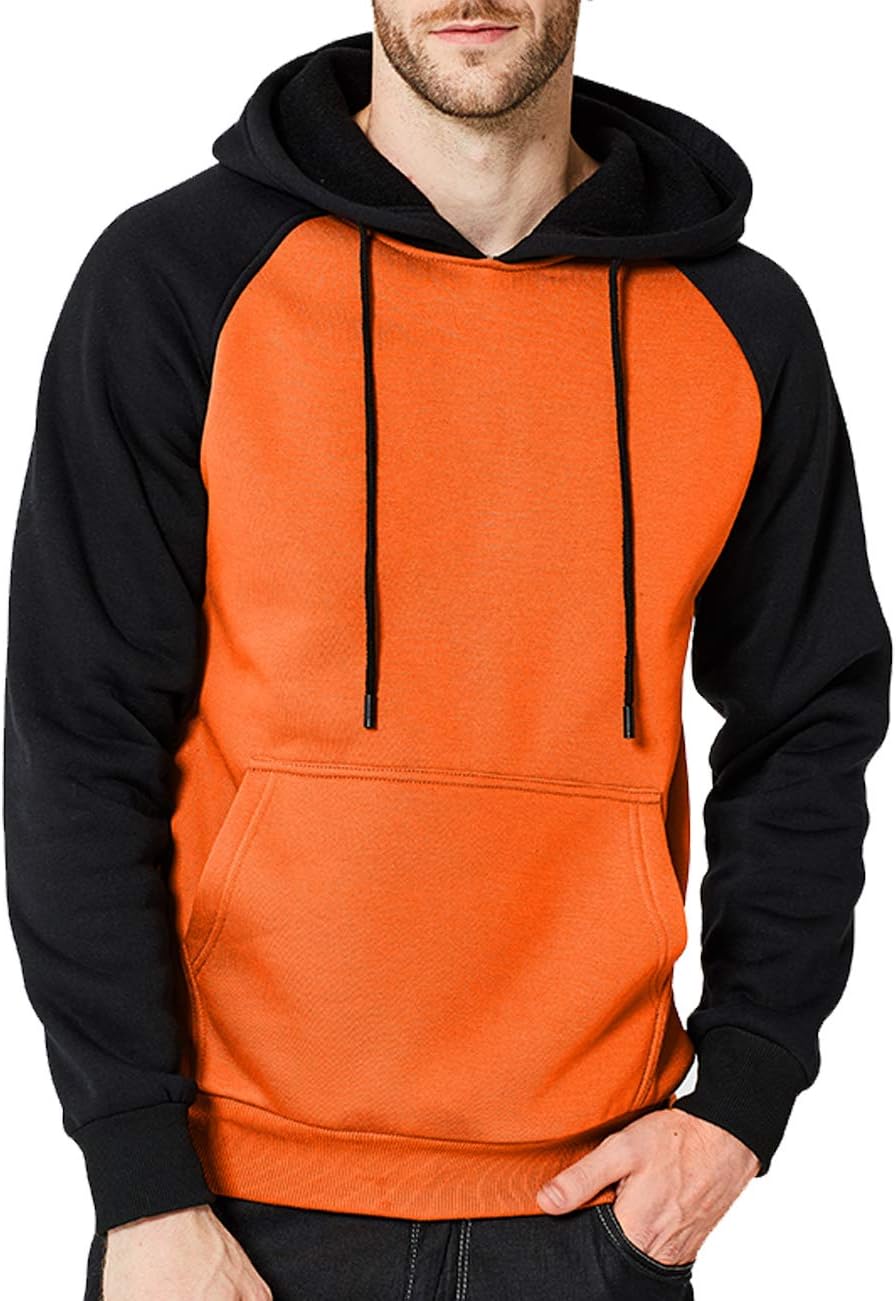 Men's Pullover Hooded Sweatshirt - Classic Long Sleeve Hoodie with Kangaroo Pocket for Everyday Casual Wear - Large