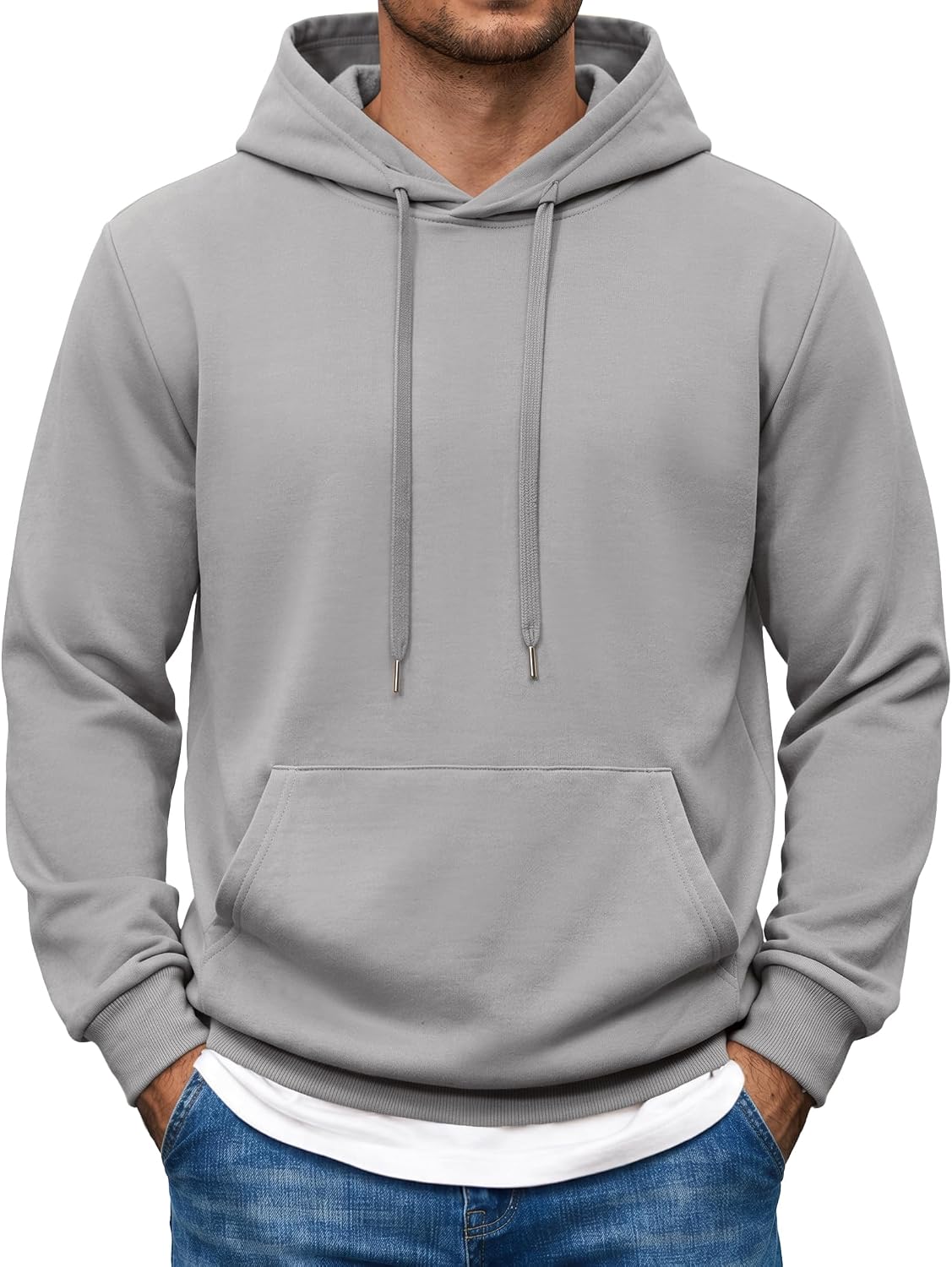 Men's Pullover Hooded Sweatshirt - Long Sleeve Casual Hoodie with Kangaroo Pocket for Travel and Weekend Wear - Small