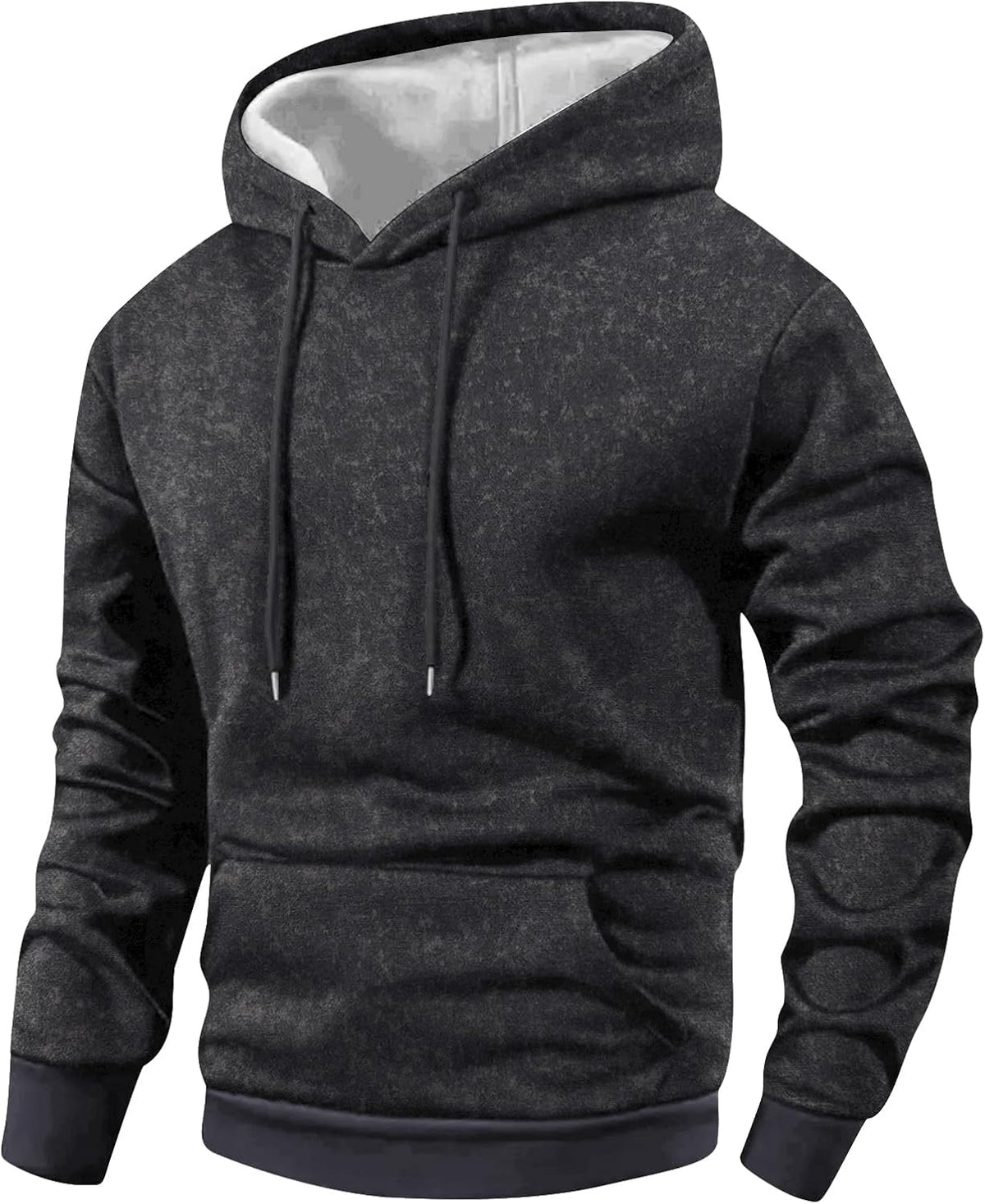 Men's Washed Vintage Pullover Hoodie - Long Sleeve Hooded Sweatshirt with Pocket for Running and Outdoor Days - Small