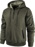 Men's Quarter Zip Pullover Hoodie - Long Sleeve Casual Hooded Sweatshirt with Kangaroo Pocket for Daily Wear - Small