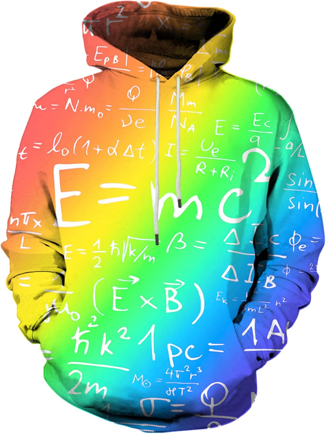 Unisex 3D Printed Graphic Hoodie - Novelty All Over Print Pullover Hooded Sweatshirt with Front Pocket - Large