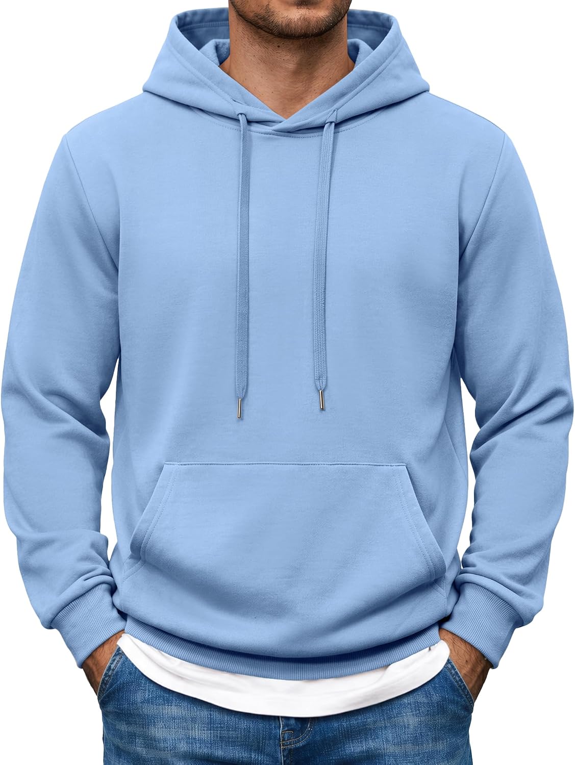 Men's Pullover Hooded Sweatshirt - Long Sleeve Casual Hoodie with Kangaroo Pocket for Travel and Weekend Wear - Small