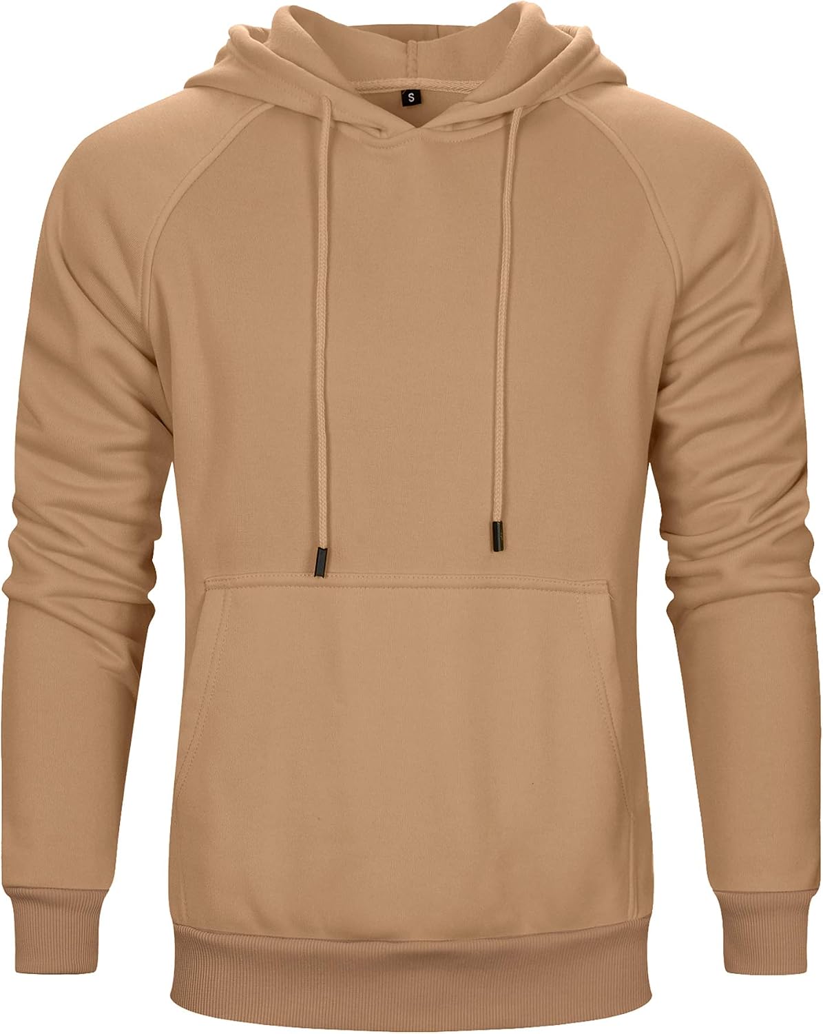 Men's Fleece Blend Pullover Hoodie - Long Sleeve Hooded Sweatshirt with Kangaroo Pockets for Casual Wear - Small