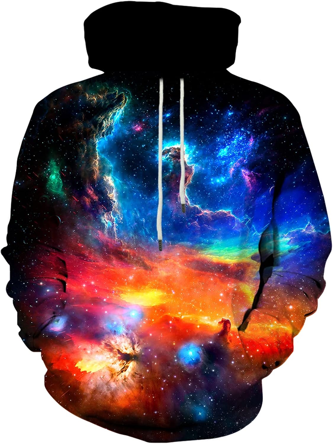 Unisex 3D Printed Graphic Hoodie - Novelty All Over Print Pullover Hooded Sweatshirt with Front Pocket - Medium