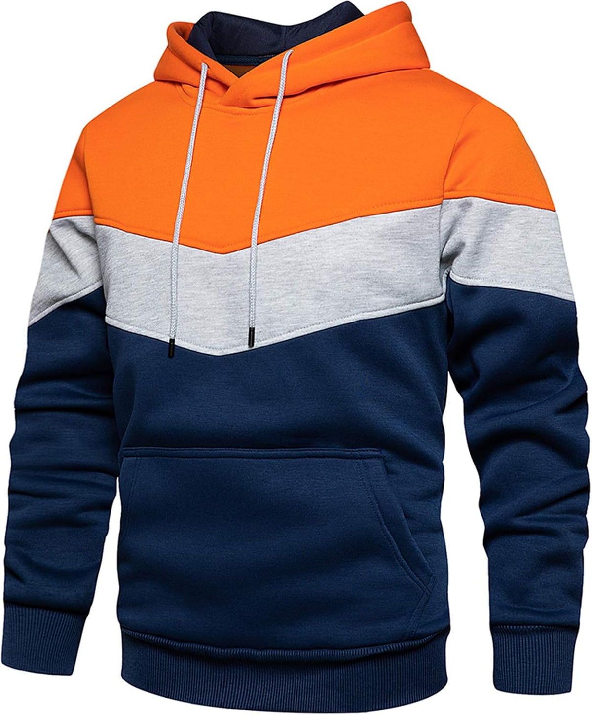 Men's Pullover Hooded Sweatshirt - Classic Long Sleeve Hoodie with Kangaroo Pocket for Everyday Casual Wear - Large