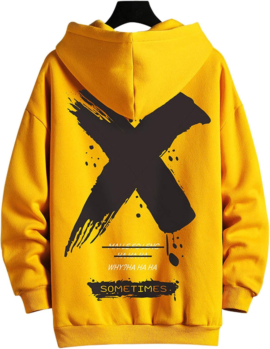 Men's Contrast Colour Patchwork Pullover Hoodie - Cotton Blend Hooded Sweatshirt with Long Sleeves for Autumn - Small