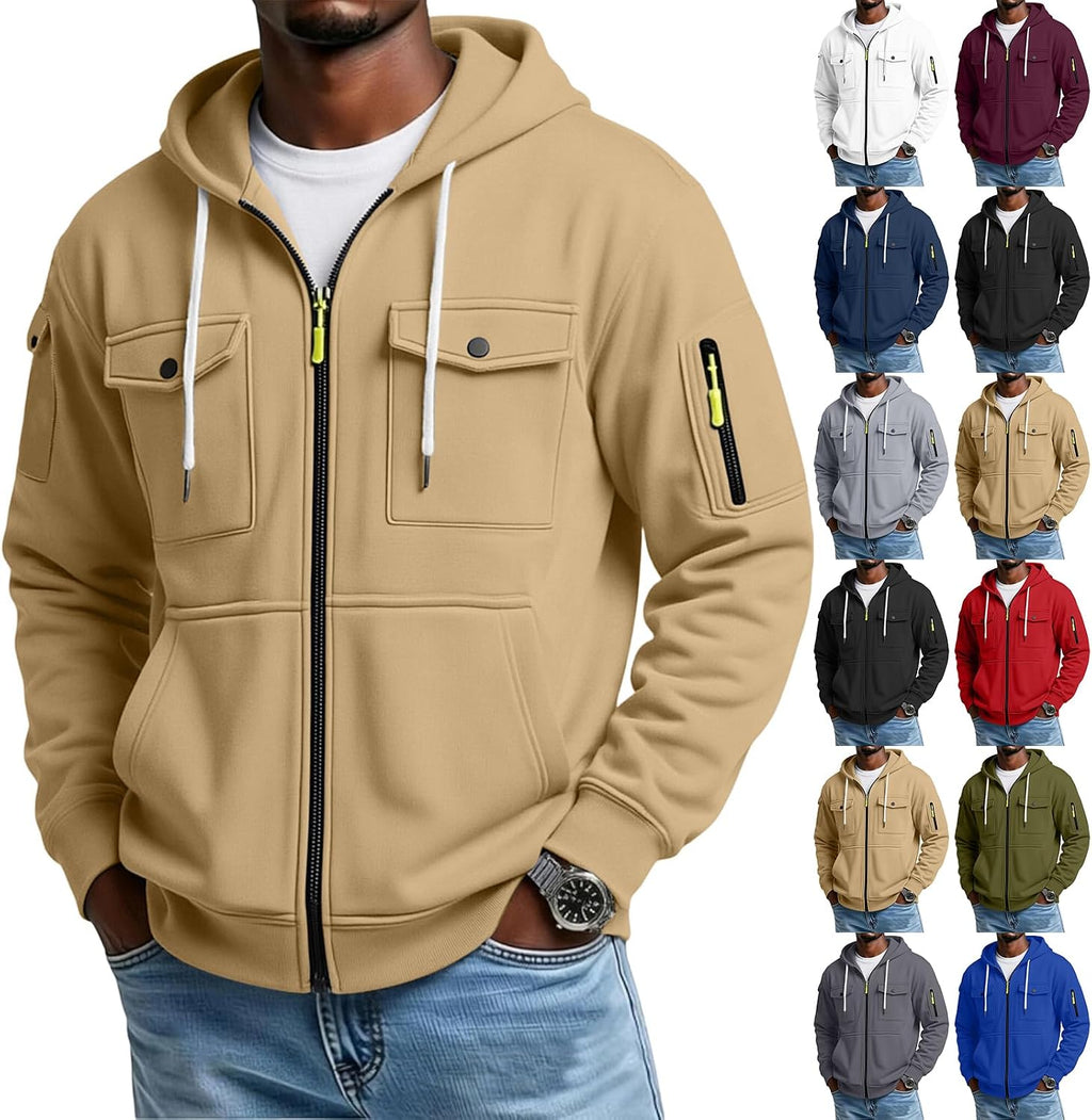 Men's Lightweight Fleece Pullover Hoodie - Loose Fit Big and Tall Sweatshirt with Drawstring Hood for Holidays - Small