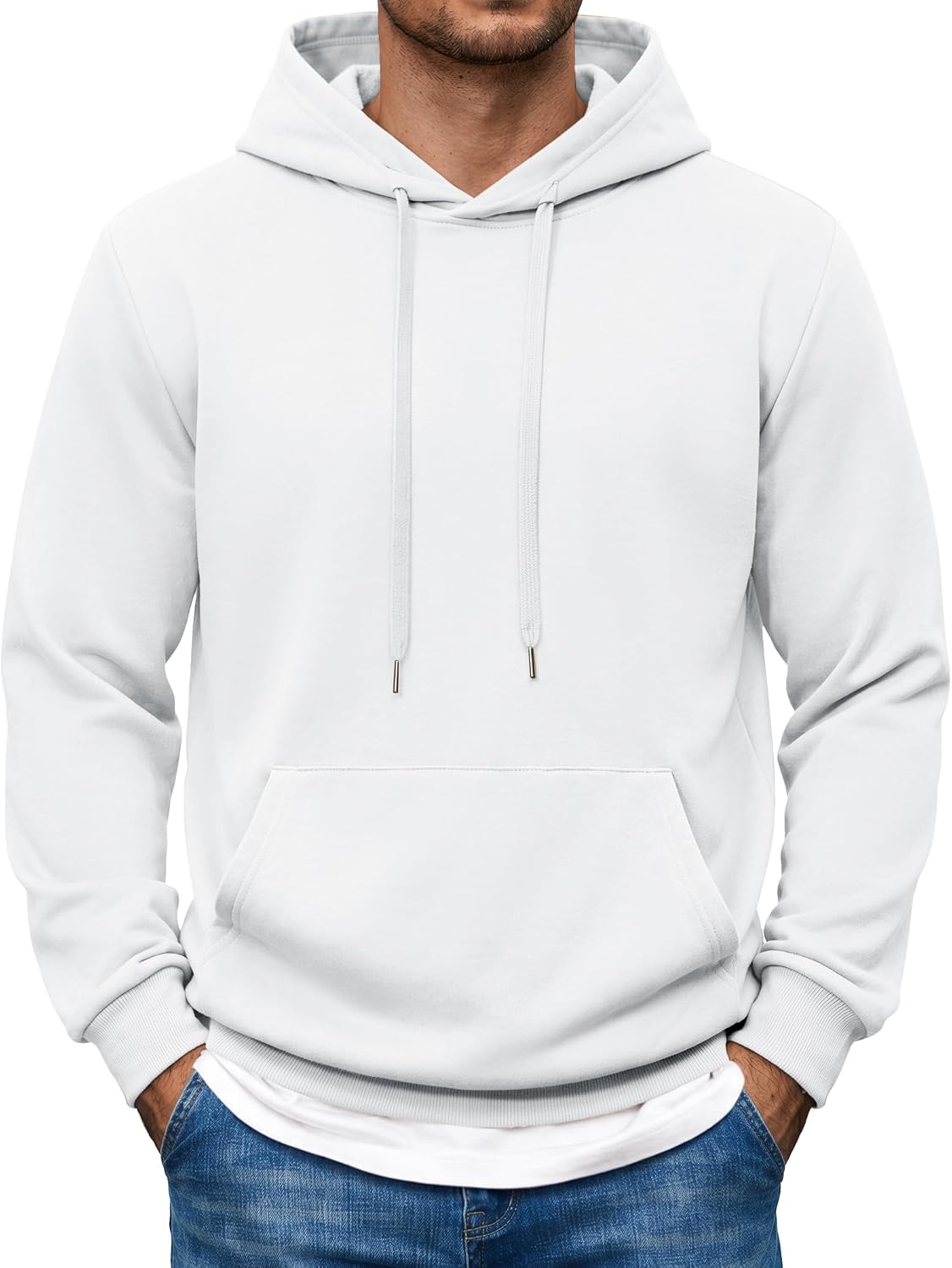 Men's Pullover Hooded Sweatshirt - Long Sleeve Casual Hoodie with Kangaroo Pocket for Travel and Weekend Wear - Medium