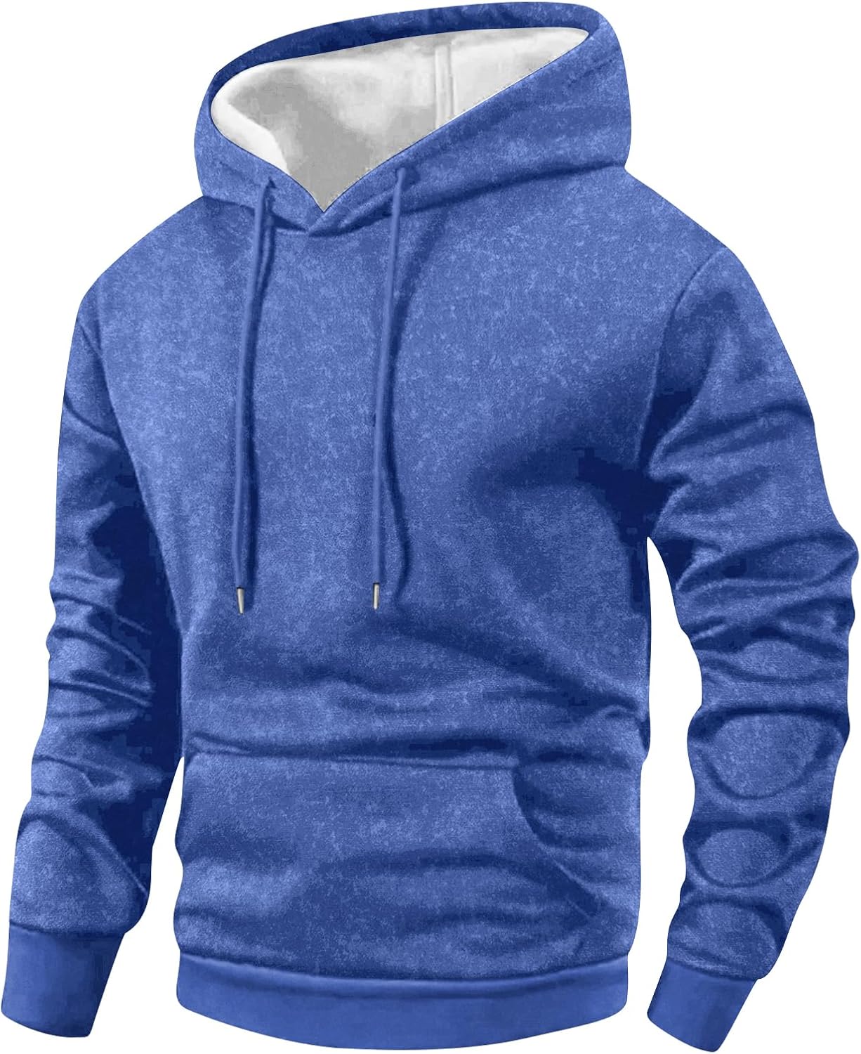 Men's Washed Vintage Pullover Hoodie - Long Sleeve Hooded Sweatshirt with Pocket for Running and Outdoor Days - Small