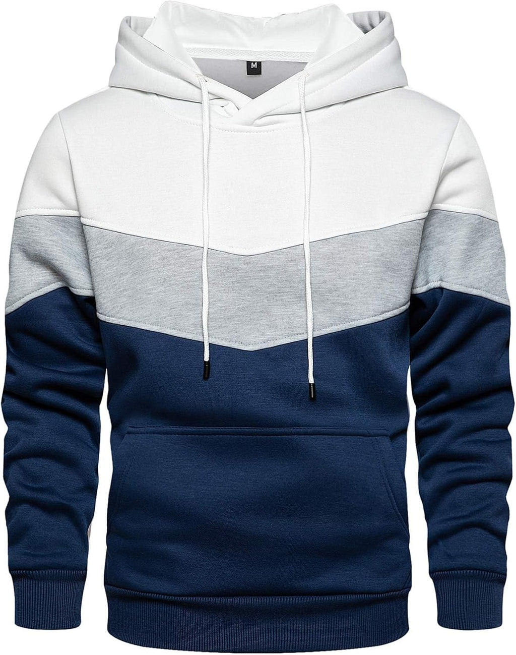 Men's Fleece Blend Pullover Hoodie - Long Sleeve Hooded Sweatshirt with Kangaroo Pockets for Casual Wear - Medium