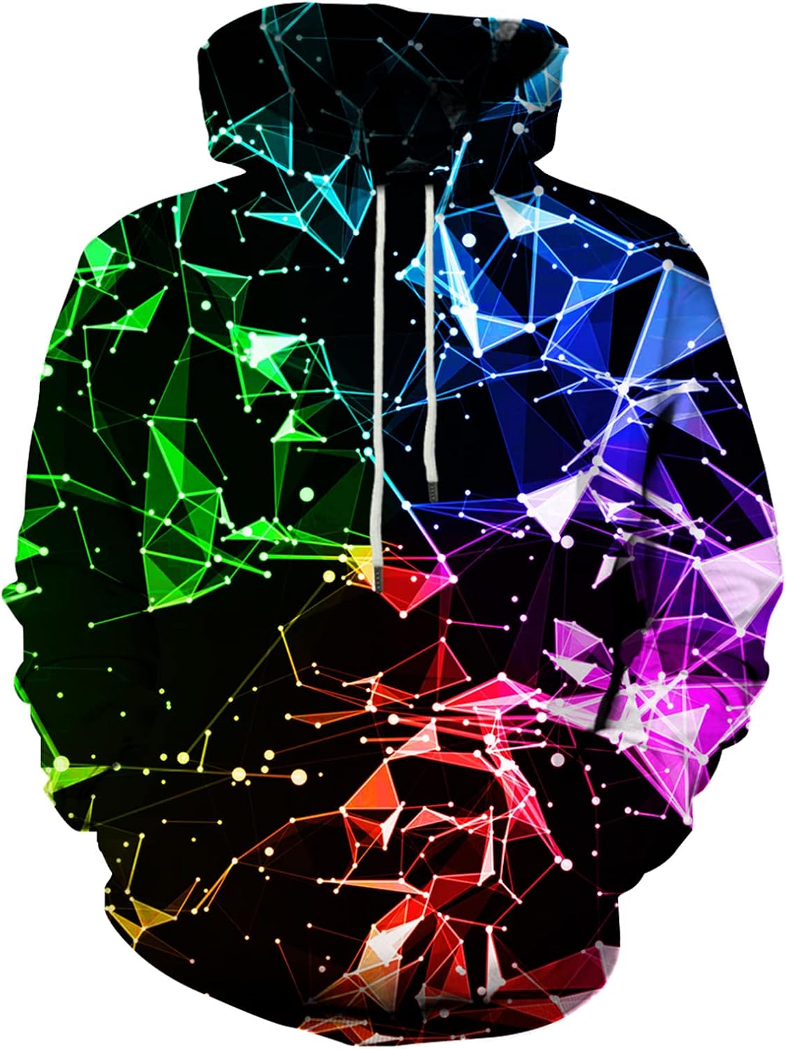 Unisex 3D Printed Graphic Hoodie - Novelty All Over Print Pullover Hooded Sweatshirt with Front Pocket - XX-Large
