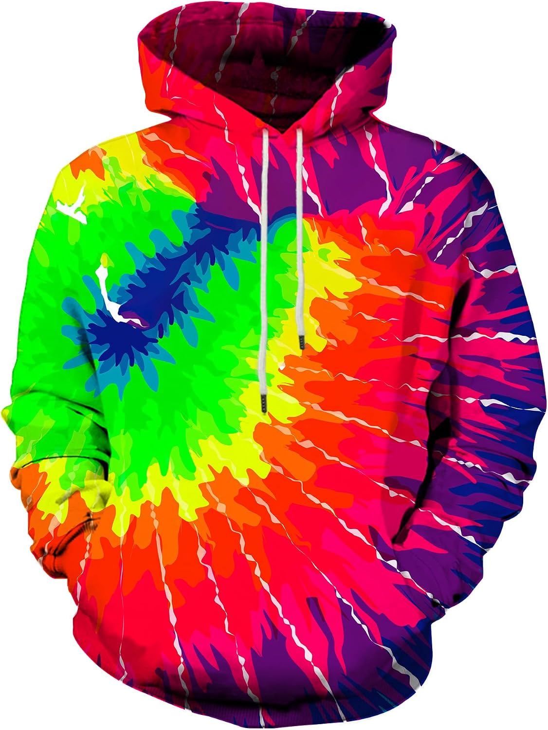 Unisex 3D Printed Graphic Hoodie - Novelty All Over Print Pullover Hooded Sweatshirt with Front Pocket - XX-Large
