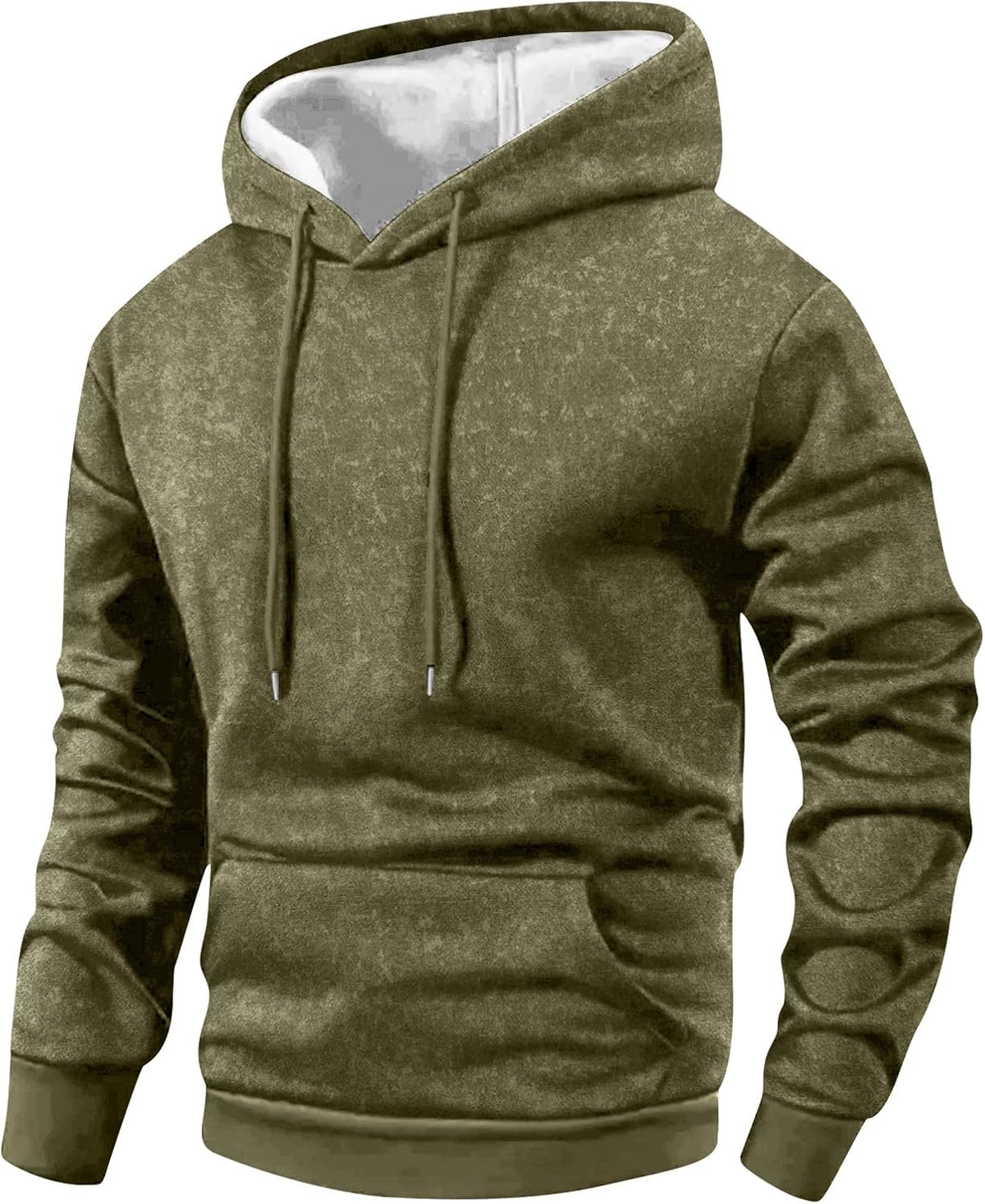 Men's Washed Vintage Pullover Hoodie - Long Sleeve Hooded Sweatshirt with Pocket for Running and Outdoor Days - Small