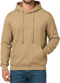 Men's Fleece Lined Pullover Hoodie - Drawstring Hood, Kangaroo Pocket and Ribbed Trim for Gym and Winter Wear - Medium