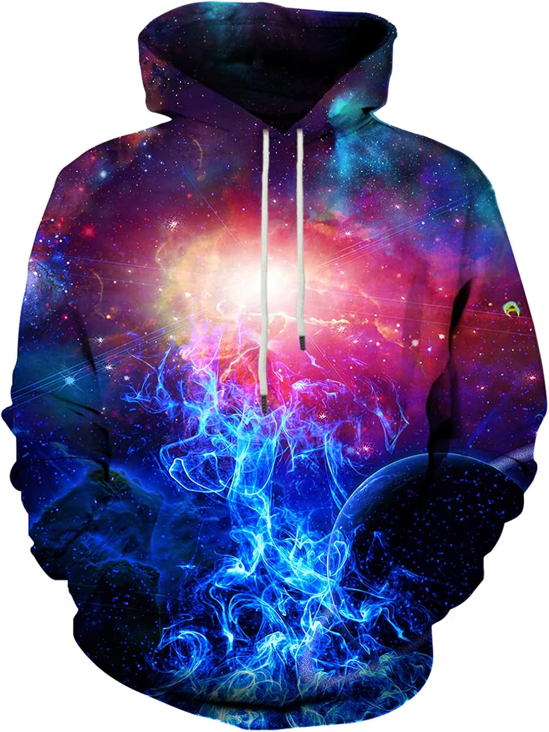 Unisex 3D Printed Graphic Hoodie - Novelty All Over Print Pullover Hooded Sweatshirt with Front Pocket - Large (16)