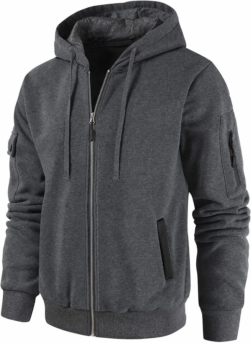 Men's Quarter Zip Pullover Hoodie - Long Sleeve Casual Hooded Sweatshirt with Kangaroo Pocket for Daily Wear - Small