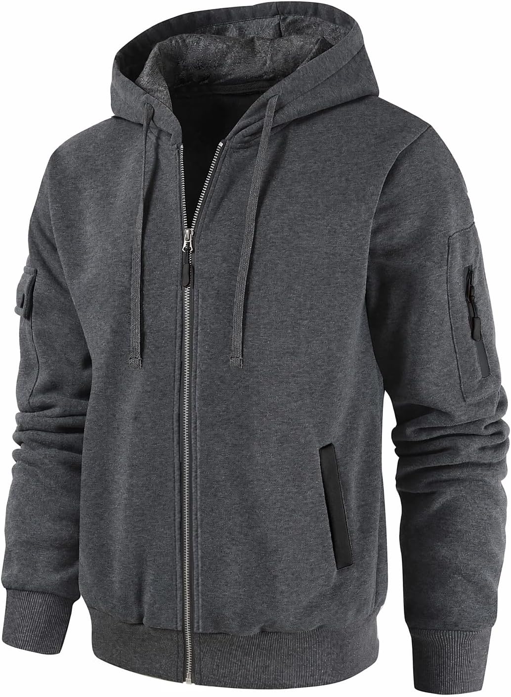 Men's Quarter Zip Pullover Hoodie - Long Sleeve Casual Hooded Sweatshirt with Kangaroo Pocket for Daily Wear - Small
