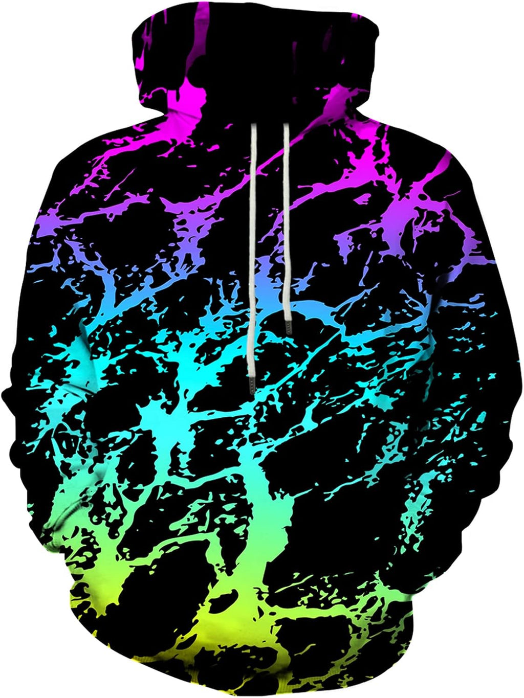 Unisex 3D Printed Graphic Hoodie - Novelty All Over Print Pullover Hooded Sweatshirt with Front Pocket - Medium