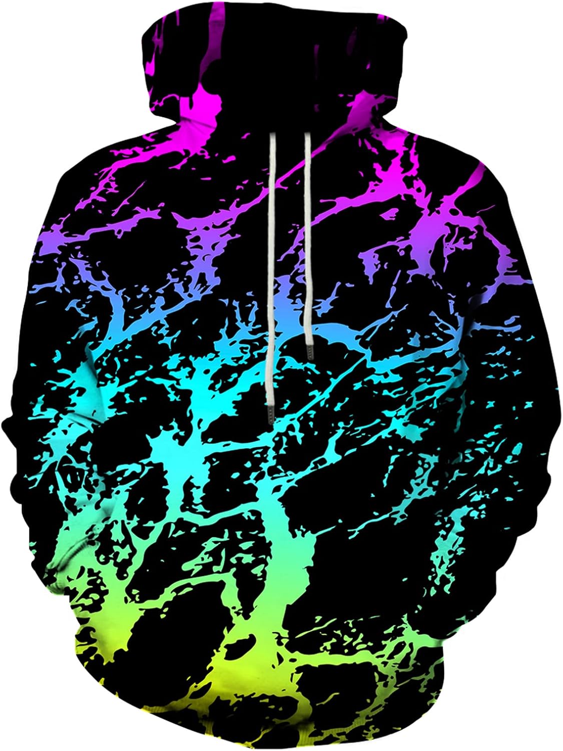 Unisex 3D Printed Graphic Hoodie - Novelty All Over Print Pullover Hooded Sweatshirt with Front Pocket - Medium
