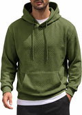 Men's Soft Knit Pullover Hoodie - Lightweight Hooded Sweatshirt with Kangaroo Pocket for Travel and Daily Wear - Medium