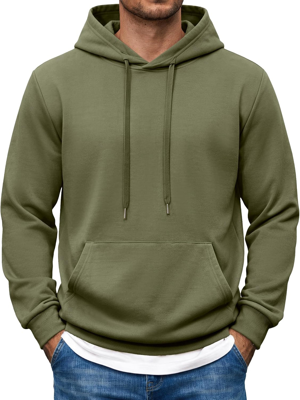 Men's Pullover Hooded Sweatshirt - Long Sleeve Casual Hoodie with Kangaroo Pocket for Travel and Weekend Wear - Small