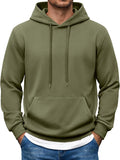 Men's Pullover Hooded Sweatshirt - Long Sleeve Casual Hoodie with Kangaroo Pocket for Travel and Weekend Wear - Small