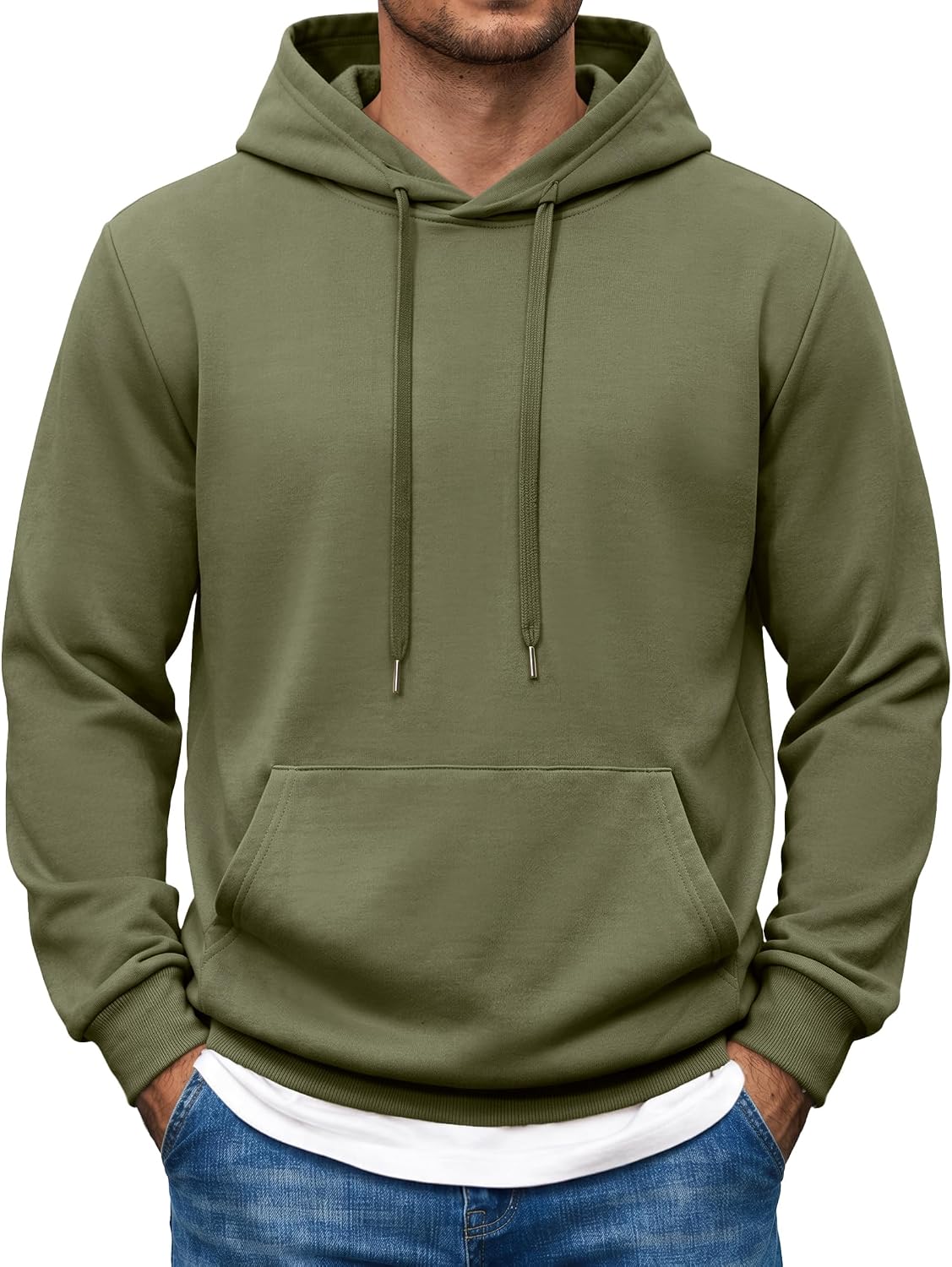 Men's Pullover Hooded Sweatshirt - Long Sleeve Casual Hoodie with Kangaroo Pocket for Travel and Weekend Wear - Small