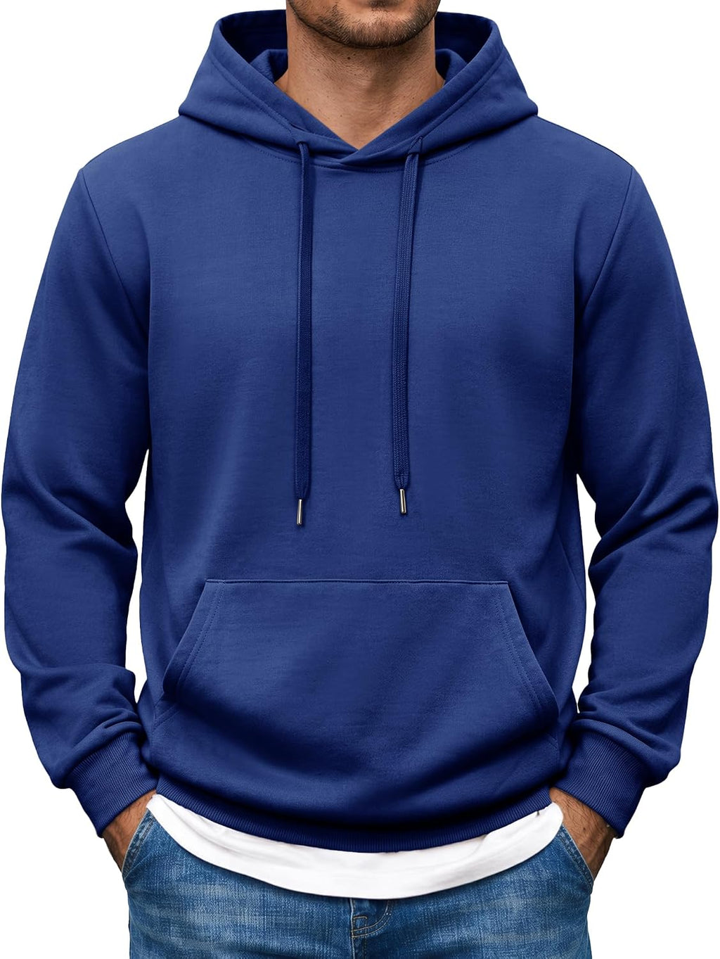 Men's Pullover Hooded Sweatshirt - Long Sleeve Casual Hoodie with Kangaroo Pocket for Travel and Weekend Wear - Small
