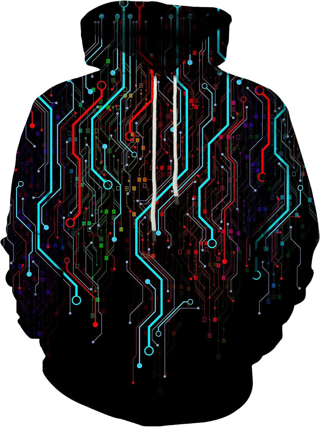 Unisex 3D Printed Graphic Hoodie - Novelty All Over Print Pullover Hooded Sweatshirt with Front Pocket - Large