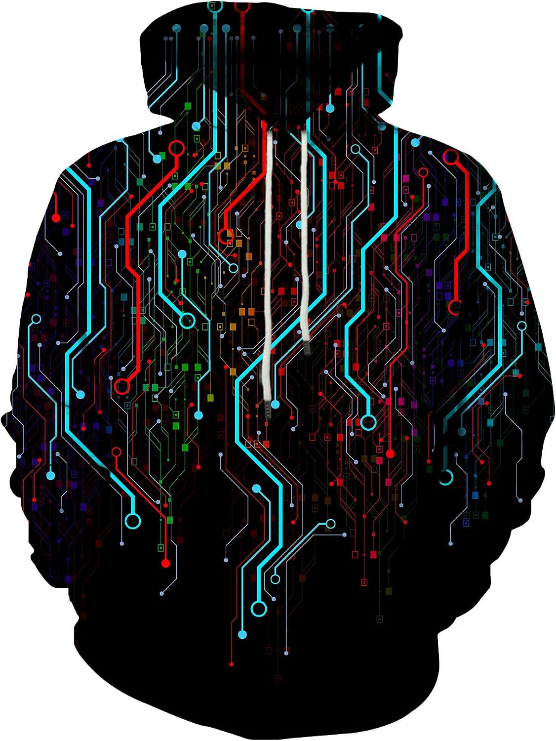 Unisex 3D Printed Graphic Hoodie - Novelty All Over Print Pullover Hooded Sweatshirt with Front Pocket - Large