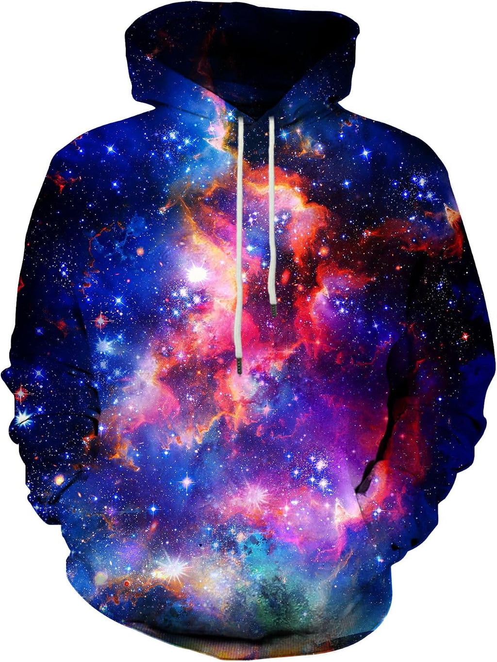 Unisex 3D Printed Graphic Hoodie - Novelty All Over Print Pullover Hooded Sweatshirt with Front Pocket - Large
