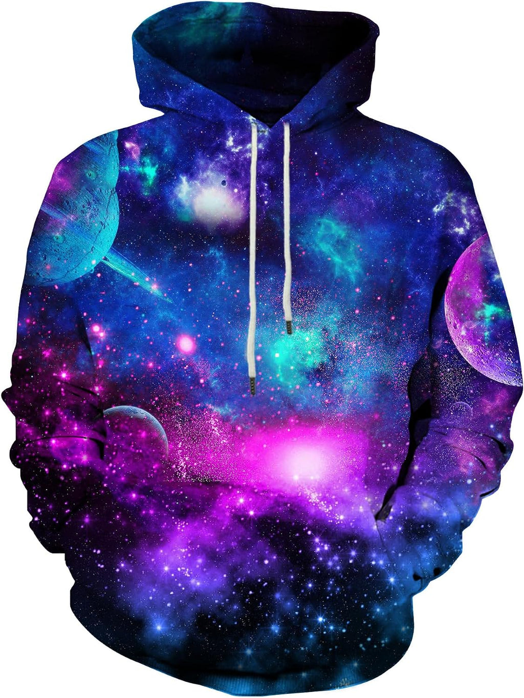 Unisex 3D Printed Graphic Hoodie - Novelty All Over Print Pullover Hooded Sweatshirt with Front Pocket - Small