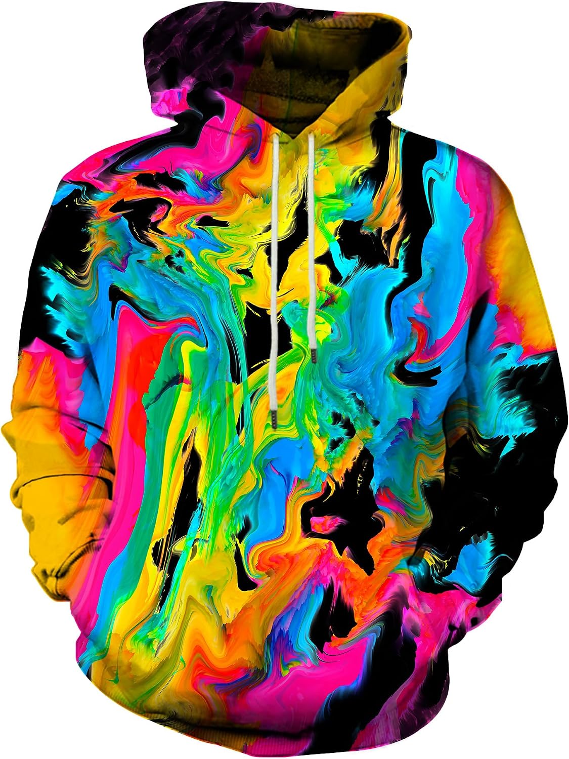 Unisex 3D Printed Graphic Hoodie - Novelty All Over Print Pullover Hooded Sweatshirt with Front Pocket - Small